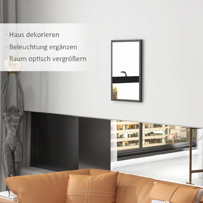HOMCOM Wandspiegel, 40 x 60 cm, Dekorativer Hängespiegel, einfache Montage, inkl. Schrauben