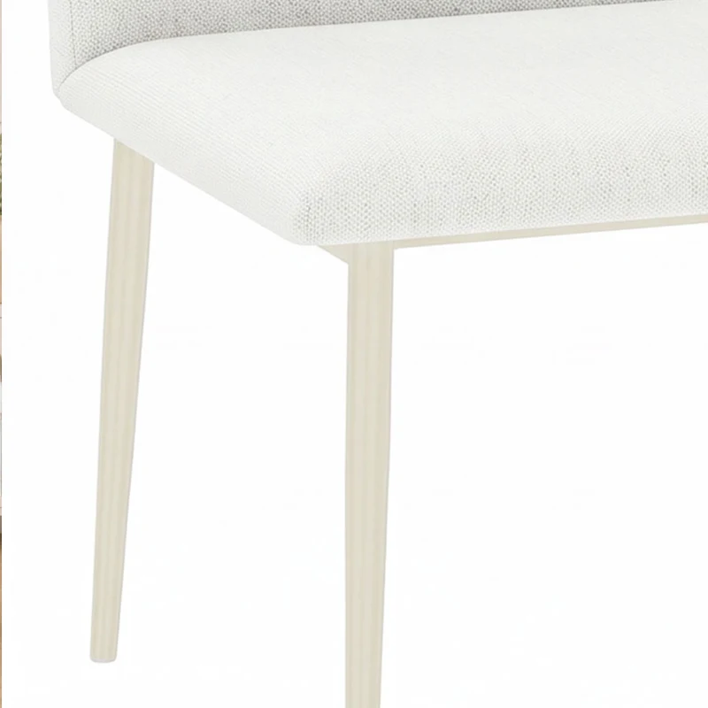 HOMCOM Eetkamerbank zonder armleuningen, linnenlook stof, keukenbank met rugleuning en metalen poten, beige