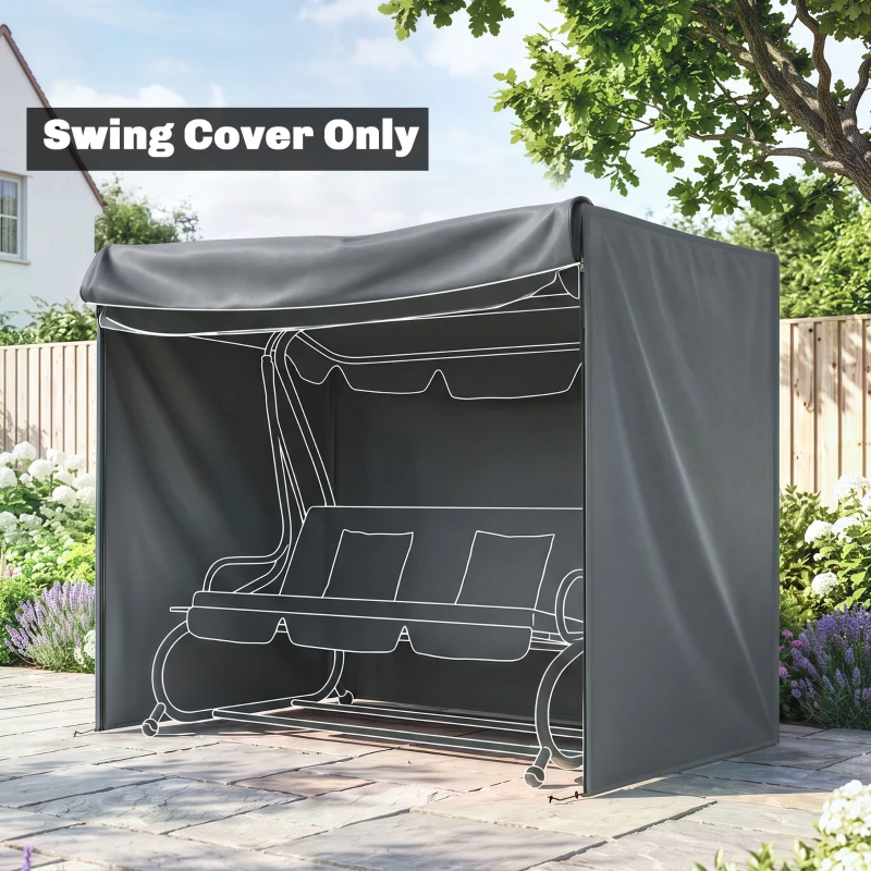 Outsunny 220 x 125cm Three-Seater Swing Chair Protective Cover - Grey