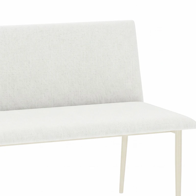 HOMCOM Eetkamerbank zonder armleuningen, linnenlook stof, keukenbank met rugleuning en metalen poten, beige