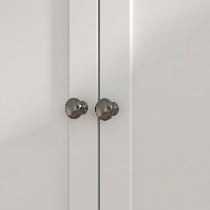 HOMCOM bufetieră înaltă de bucătărie cu 4 dulapuri, 2 sertare și blat central, 100x40x180 cm, alb
