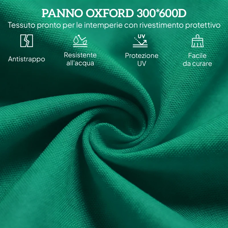 Outsunny Sdraio da Giardino Pieghevole con Schienale Reclinabile su 4 Posizioni, 188x56x28cm, Verde