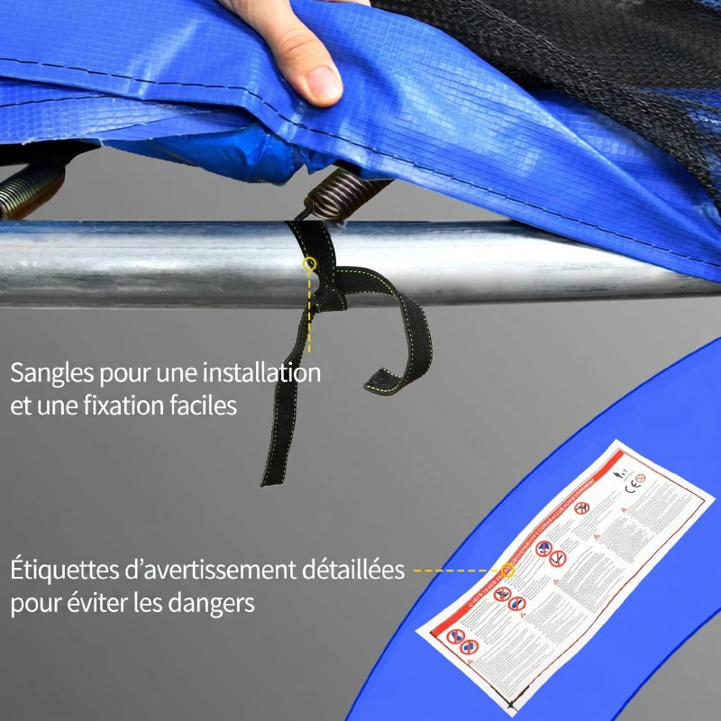 HOMCOM Coussin de protection pour trampoline de remplacement Ø 305 cm résistant aux rayons UV, anti déchirure multicolore