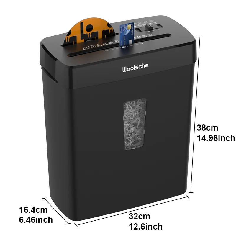 Ultra-Quiet Paper Shredder with P-4 Cross-Cut Security, Multi-Media Shredder for Home Office and Small Spaces, 32L x 16.5W x 38H cm, Black