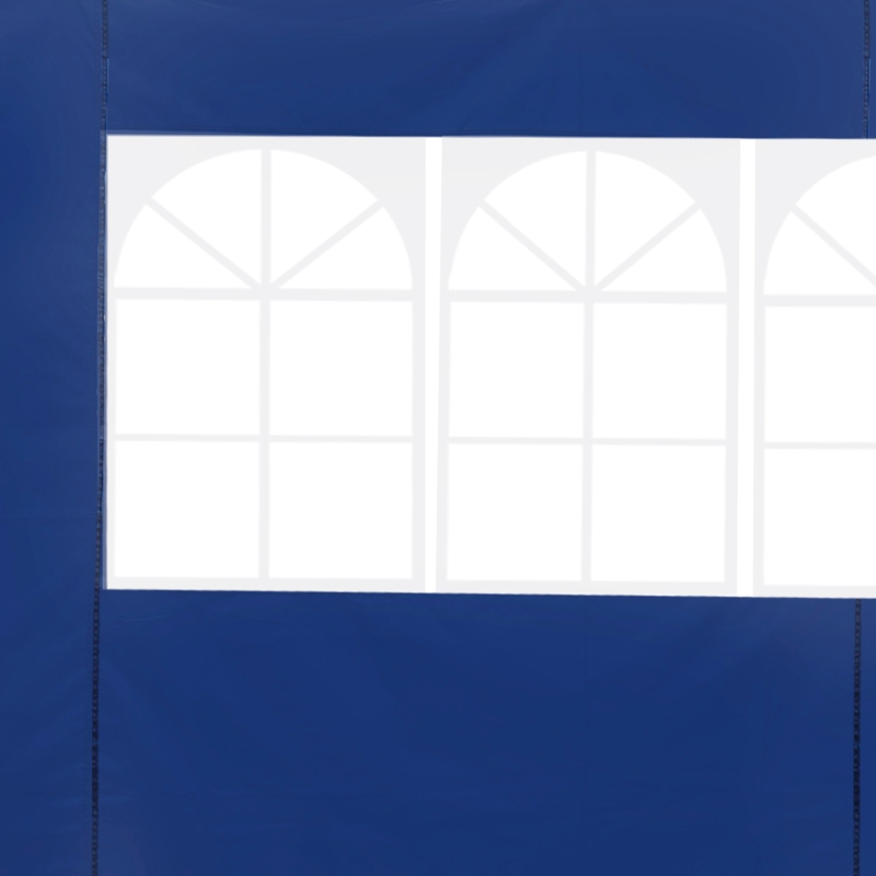 Outsunny 2 Paredes Laterales para Carpas de 3 x 3 m/3 x 6 m, 300x200 cm, Paredes Laterales de Repuesto para Cenador de Tela Oxford con Ventana, para Jardín, Exteriores, Fiestas, Azul