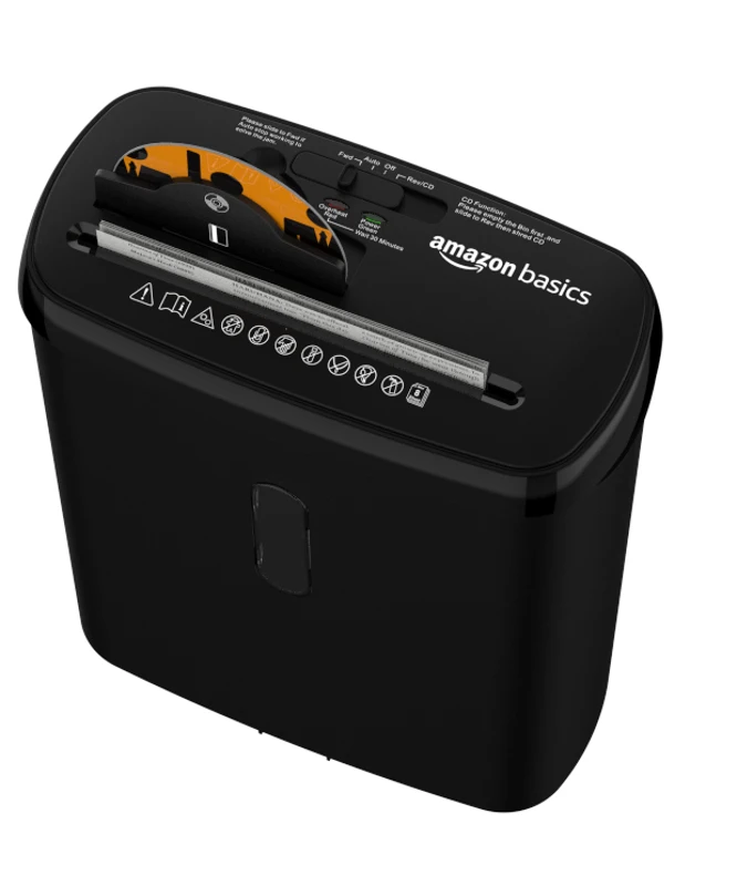 Efficient Paper Shredder with 3.17-Gallon Basket and P-2 Security Level, Perfect CD & Credit Card Shredder for Ofiices, 31L x 16W x 38H cm, Black