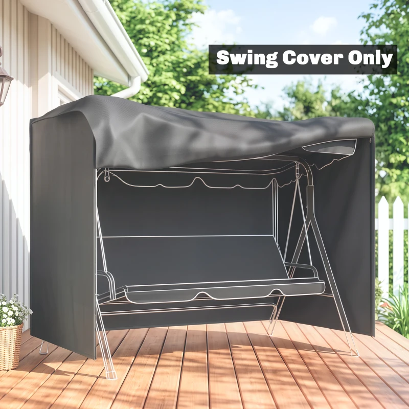 Outsunny 205 x 124cm Three-Seater Swing Chair Protective Cover Dark Grey