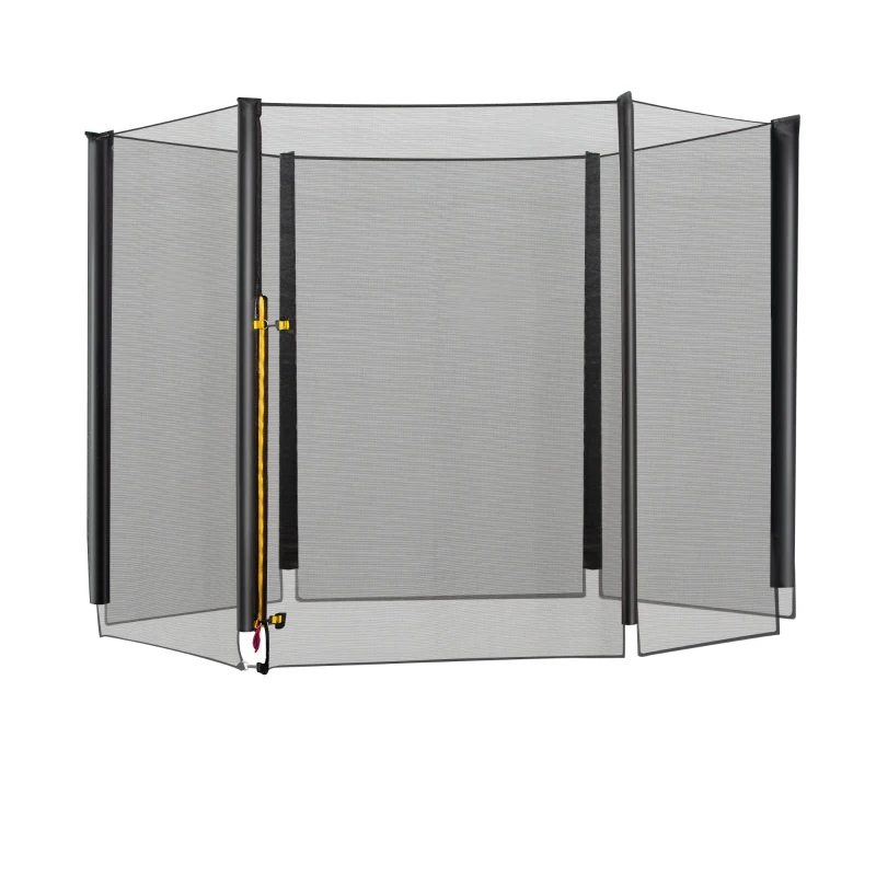 HOMCOM Red de Seguridad de Reemplazo para Trampolín Ø305 cm con Puerta con Cremallera para 6 Postes Rectos Ø305x180 cm Negro