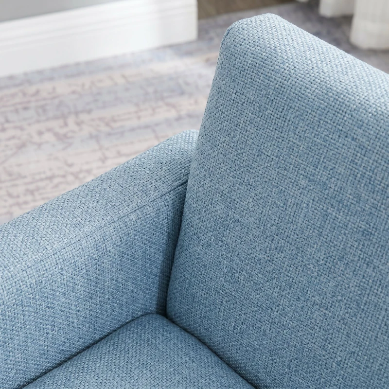 HOMCOM Fotoliu pentru Copii din Material Textil pentru Cameretta cu Capitonaj, Max. 65 kg, 49x45x44 cm, Albastru