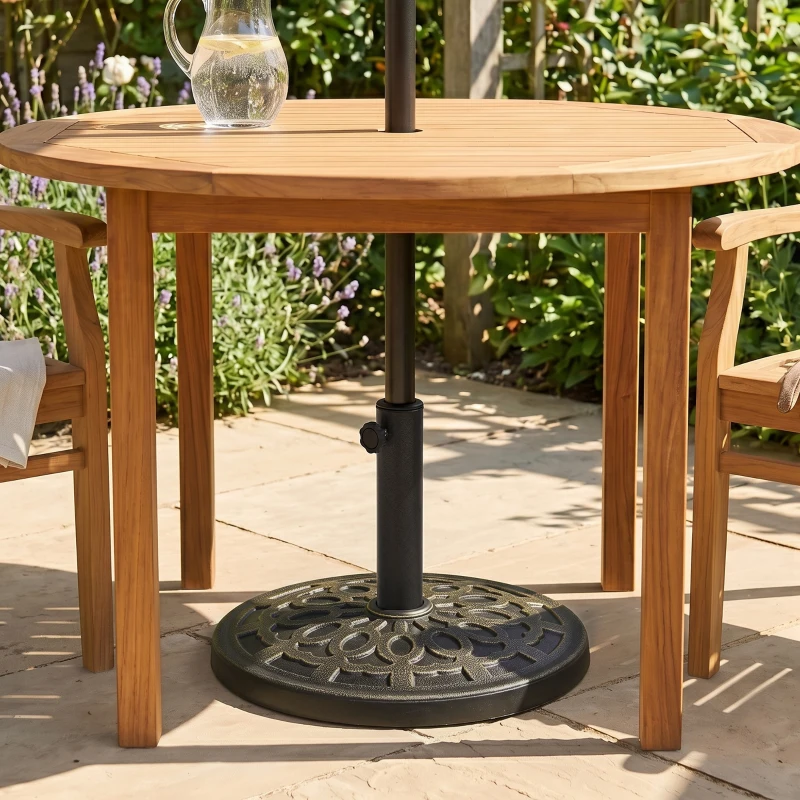 Outsunny Base Ombrellone Rotonda da Giardino in Resina Ø44 × 33cm