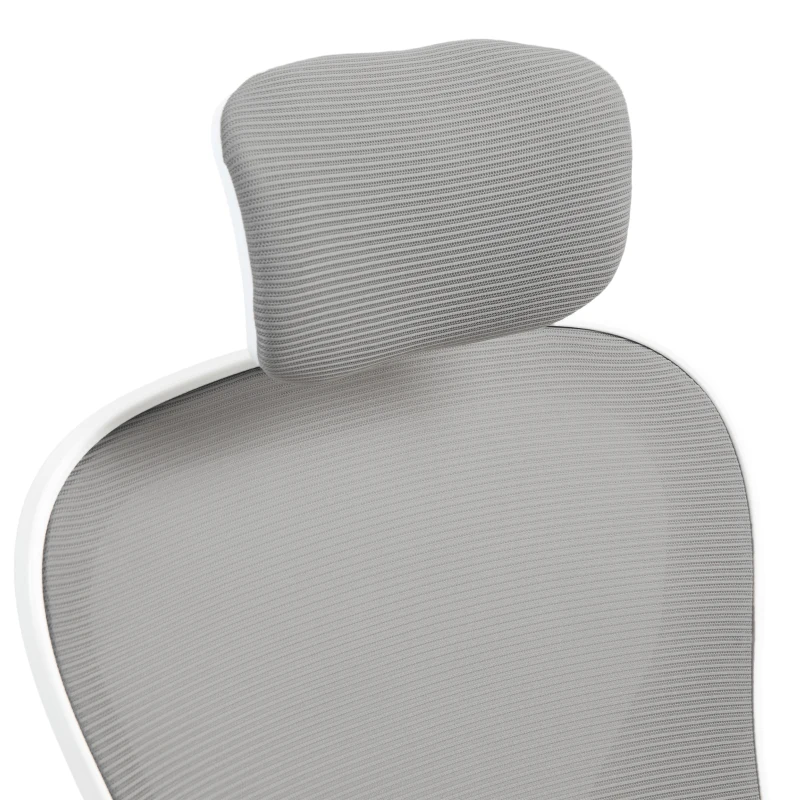 HOMCOM Cadeira de Escritório Giratória com Altura Ajustável Apoio para a Cabeça e Suporte Lombar Ajustáveis 58x63x115-125 cm Cinza