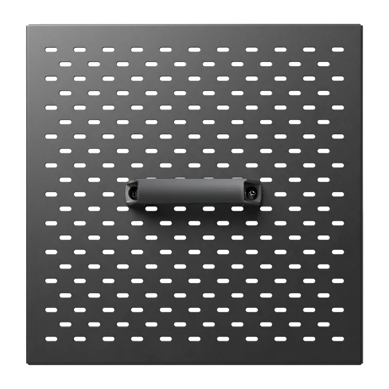 Outsunny Réservoir à Pellets Granulés en Acier 30 kg, Roulettes, Fenêtre de Niveau, Tamis avec Poignée, 36,5x36,5x61,5cm, Noir