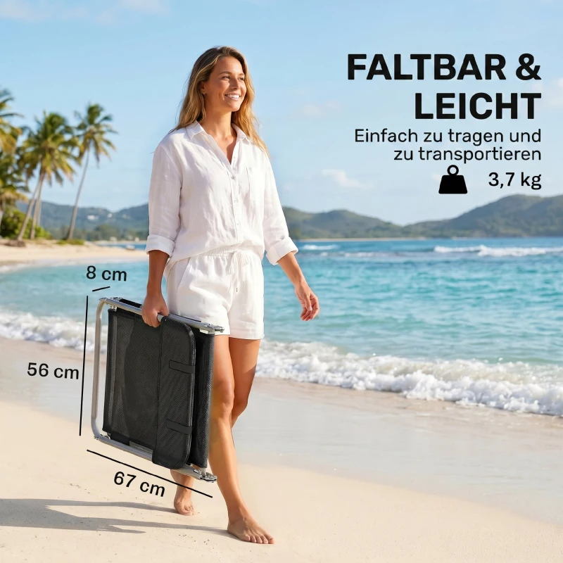 Outsunny Ligstoel liggen ligbank voor buiten stoel relax lounger lounger voor in het bad tweebenig 4 kleuren