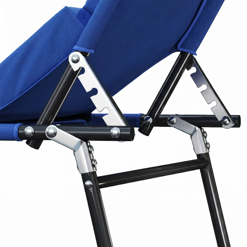 Outsunny ligbed met leesgat 190 cm x 56 cm x 28 cm, blauw