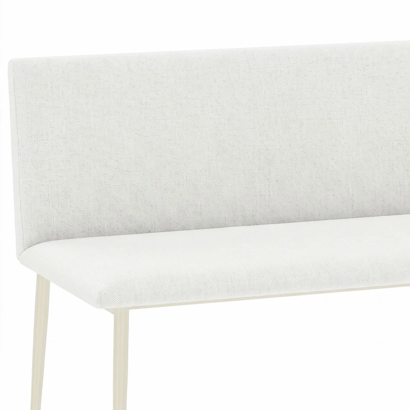 HOMCOM Eetkamerbank zonder armleuningen, linnenlook stof, keukenbank met rugleuning en metalen poten, beige