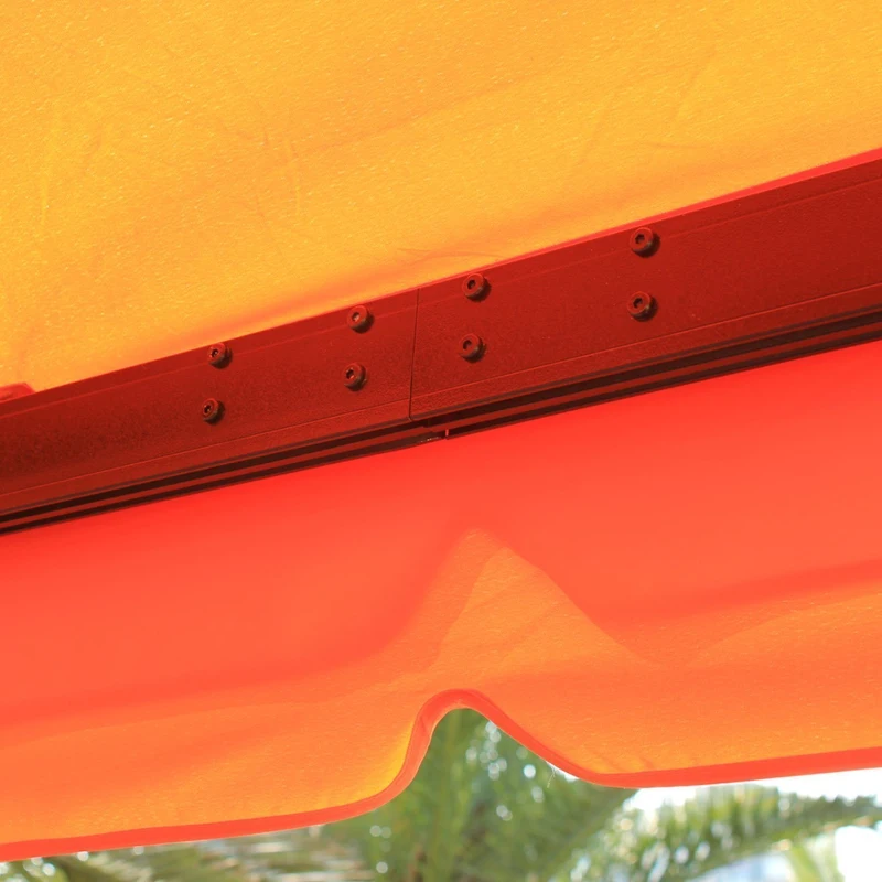 Outsunny Gazebo da Giardino 4x3m con Doppio Tetto e Tende Laterali, Arancione