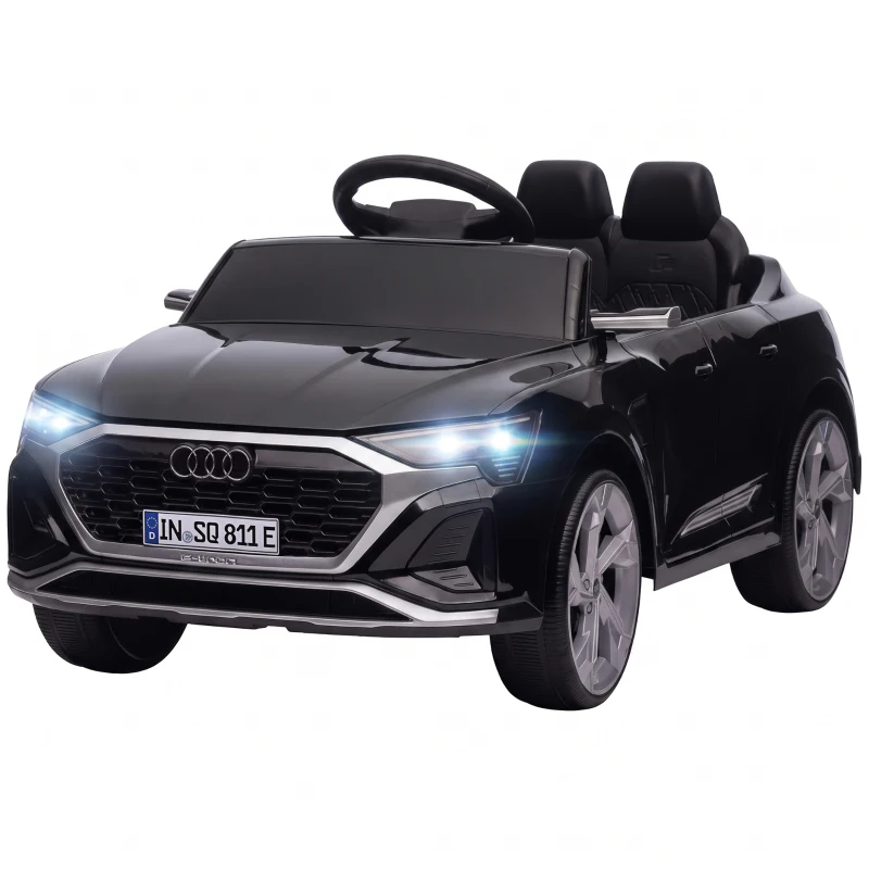 AIYAPLAY Audi Q8 etron Sportback Licensed Ride on Car with Remote Control, Four-Wheel Suspension, Soft Start for Ages 3-4, Black