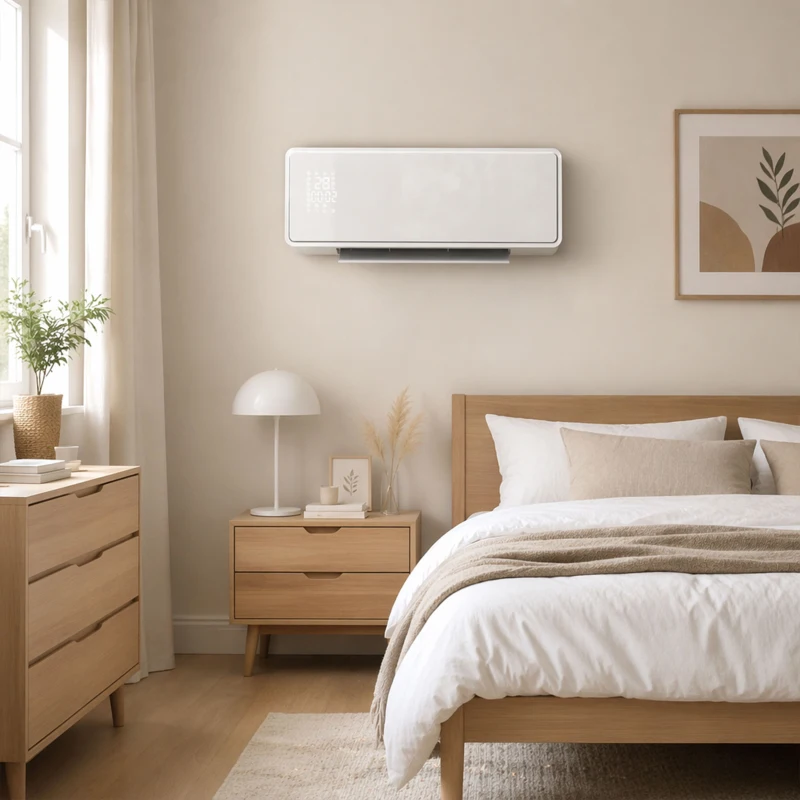 HOMCOM Chauffage mural en céramique 1000/2000W, radiateur électrique, ventilateur, thermostat, minuterie, 54x18,7x12,3cm, blanc