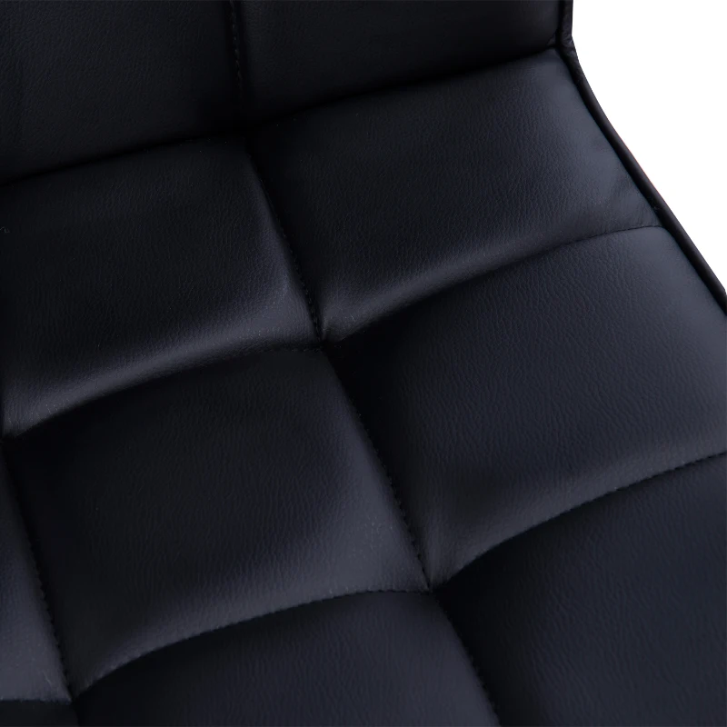 HOMCOM PU Leather Home Office Chair, Makeup Vanity Desk Chair with Mid Back, Armrest, Swivel Wheels, Adjustable Height, Black