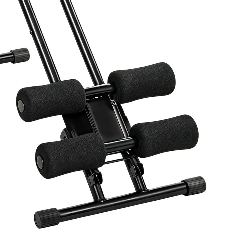 SPORTNOW Aparato de Abdominales Plegable con Pantalla LCD, Doble Riel, Espuma PVC, Marco de Acero, 92x41x83cm, Negro