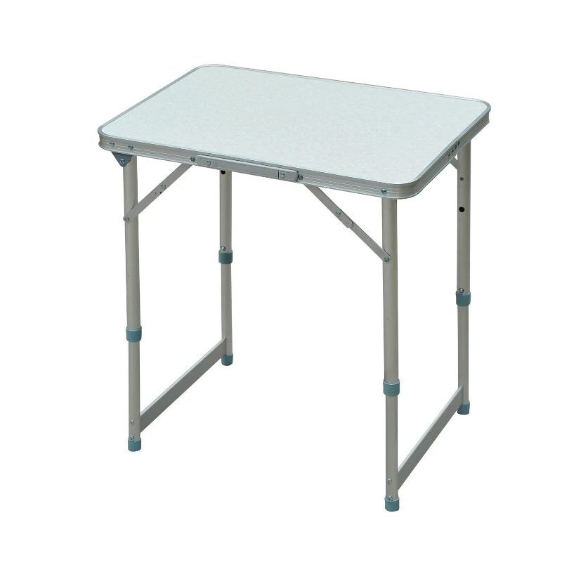 Outsunny Campingtisch Klapptisch Universaltisch Koffertisch Gartentisch Falttisch höhenverstellbar Alu + MDF Weiß 60 x 45 x 47,5/64 cm