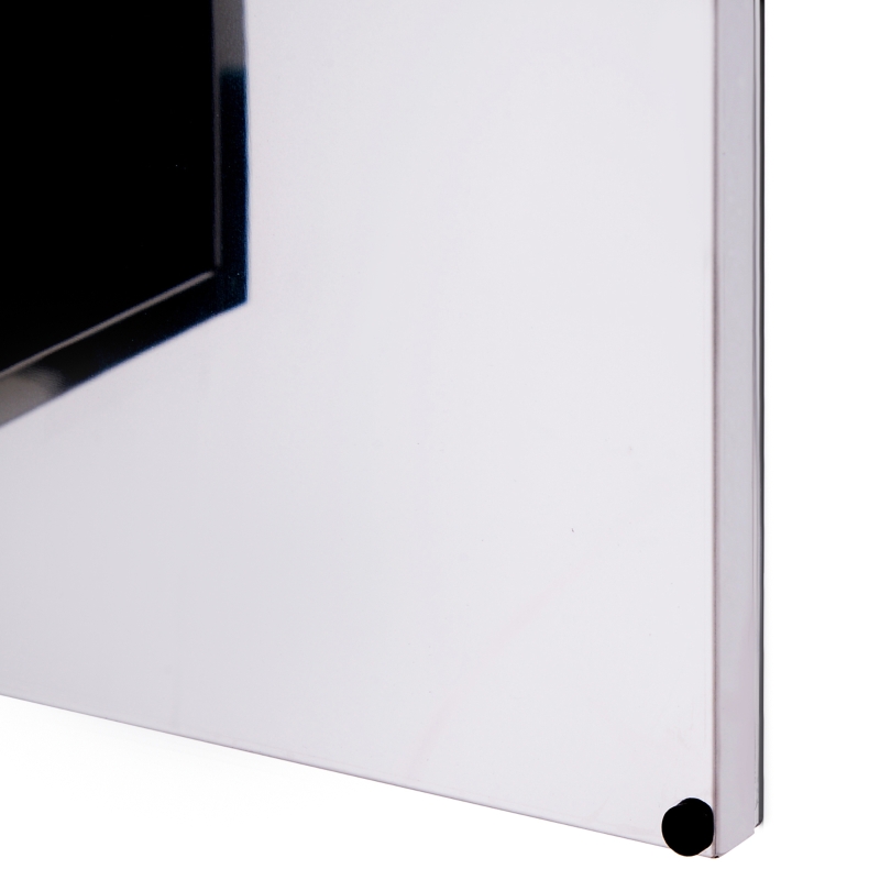 HOMCOM Bathroom Mirror Cabinet, Stainless Steel Wall Mounted Bathroom Cabinet with Mirror for Small Cloakroom Compact Space, 30 x 14 x 55 cm