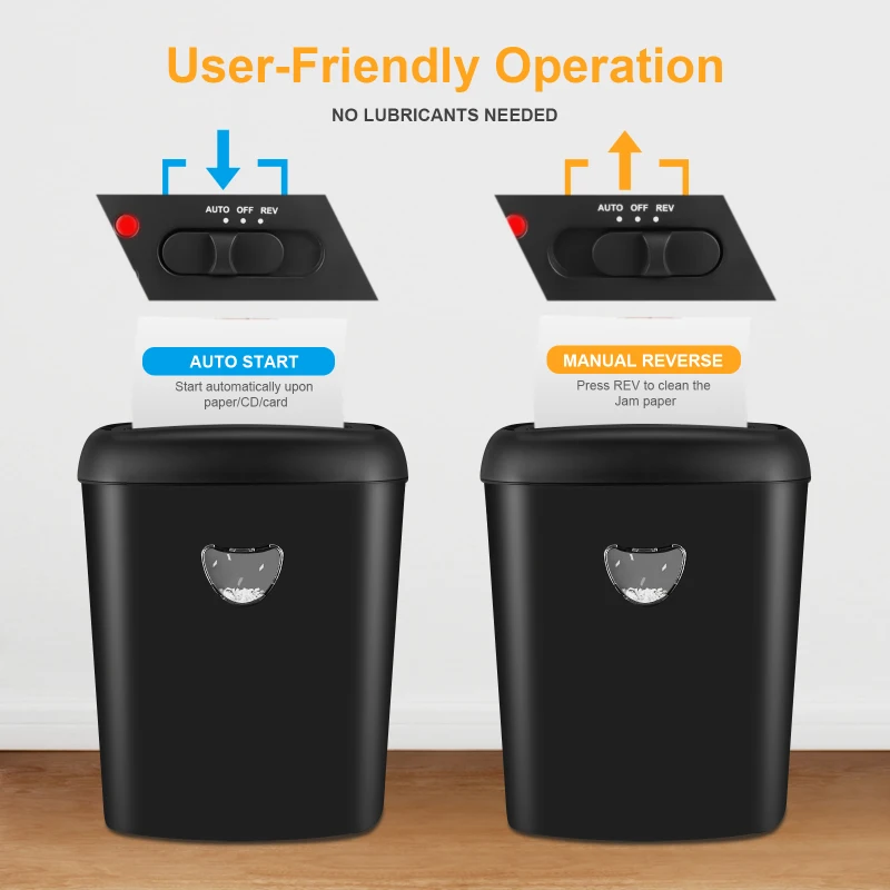 Practical Paper Shredder with P4 Privacy Level and Anti-Jam Function, Cross Cut Shredder for Offices, 36L x 25W x 47H cm, Black