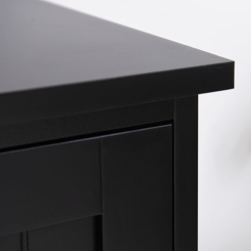 HOMCOM Buffet de cuisine armoire de cuisine contemporaine multi-rangements 2 placards 3 étagères 60 x 30 x 123 cm noir