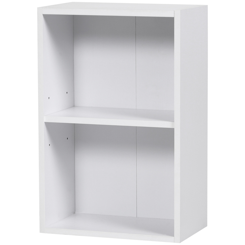 HOMCOM Libreria Bassa in Legno, Mobiletto Multiuso Design Moderno Bianco con Ripiano Regolabile 40x24x61cm