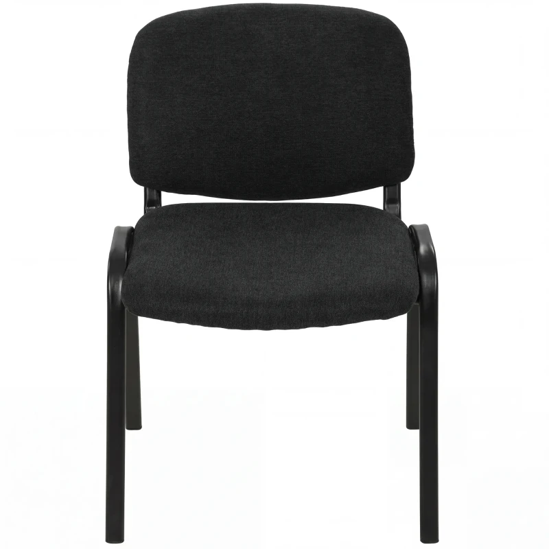 HOMCOM Meeting Chair, Stackable Ergonomic Office Chair with Padded Seat, Curved Backrest for Conference Room, Black