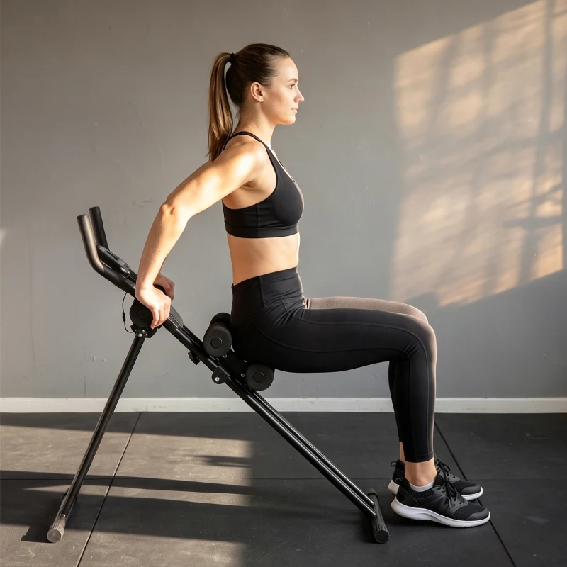 SPORTNOW Aparato de Abdominales Plegable con Pantalla LCD, Doble Riel, Espuma PVC, Marco de Acero, 92x41x83cm, Negro