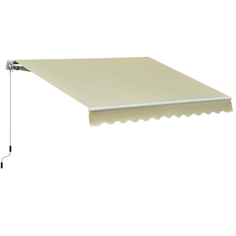 Outsunny Store banne Manuel rétractable alu. Angle Réglable Polyester imperméabilisé Haute densité 3,5L x 2,5l m Beige