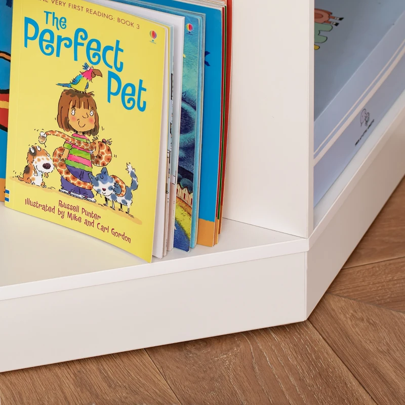 HOMCOM Opbergrek voor Kinderen, 3 Vliesladen, MDF, Kipveilig, Wit