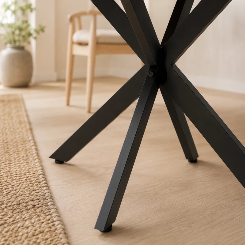 HOMCOM Uitschuifbare eettafel voor 4-6 personen, keukentafel in industriële look met stalen spinpoot, grijs