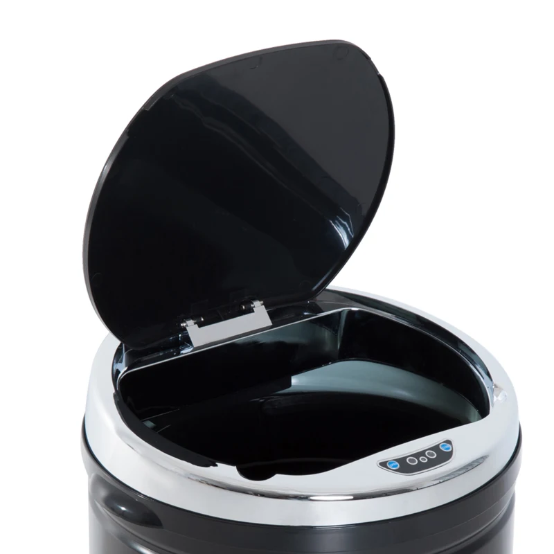 HOMCOM Coș de Gunoi Automat de 42L cu Senzor cu Infraroșu din Oțel și Plastic, 30.5x30.5x68 cm