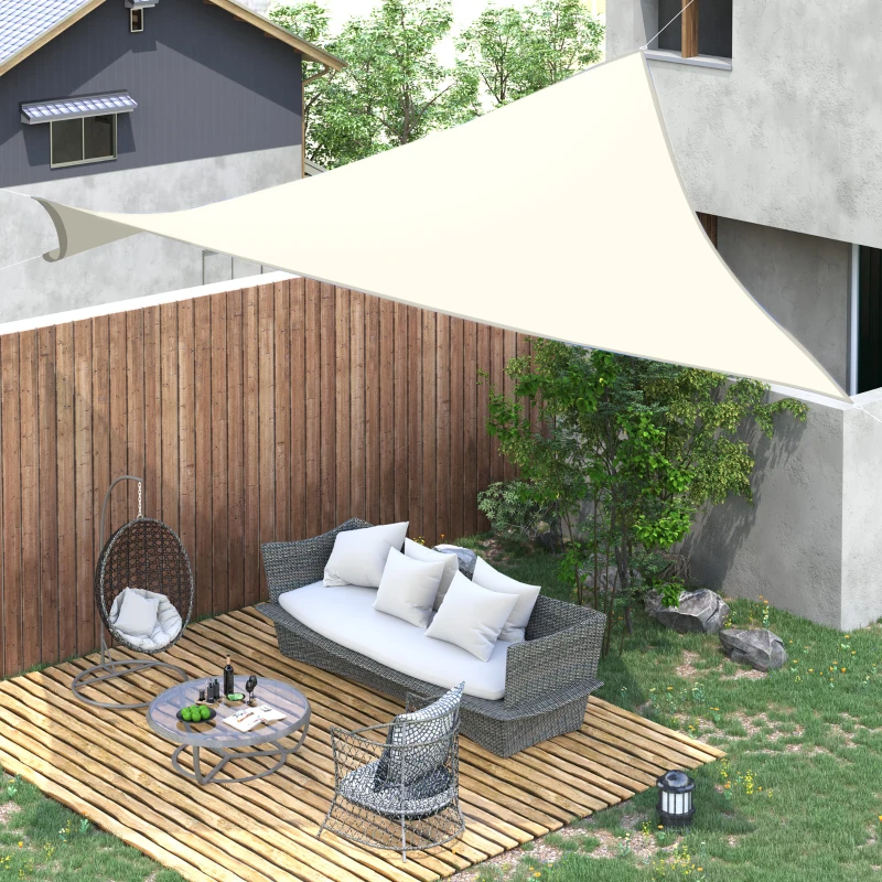 Outsunny Voile d'ombrage carrée 3x3m toile ombrage extérieur protection anti-UV, pour jardin terrasse extérieur patio piscine balcon, crème