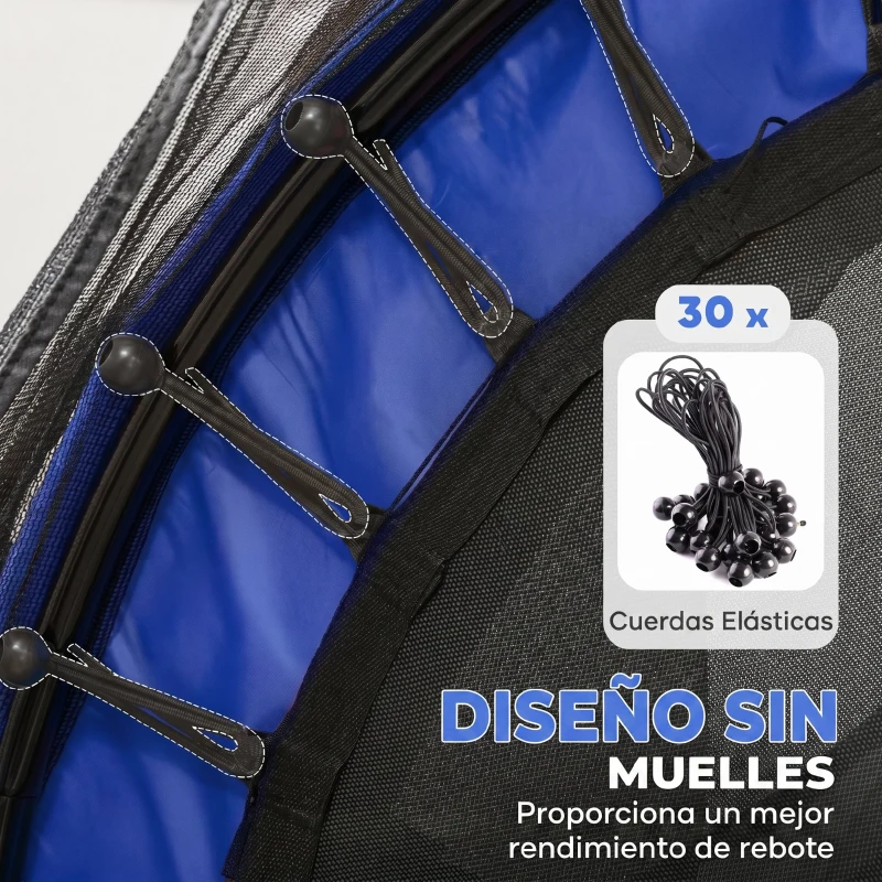 HOMCOM Trampolín para Niños de +3 Años Ø163 cm con Red de Seguridad y Marco de Acero Carga 50 kg para Interior y Exterior Azul