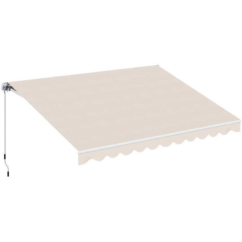 Outsunny Markise Sonnendach Sonnenschutz, wetterbeständig, 2,95 m x 2,5 m, Cremeweiß