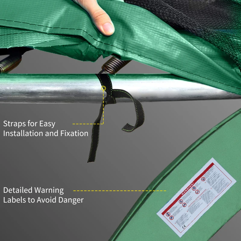 HOMCOM 12FT Trampoline Spring Cover, Plastic Trampoline Pad Replacement Safety Guard, Green