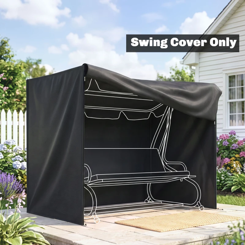 Outsunny 220 x 125cm Three-Seater Swing Chair Protective Cover - Black