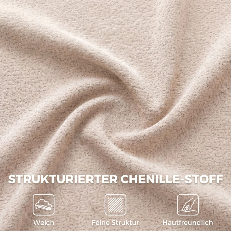 HOMCOM 3-Sitzer Sofa, Chenille Cloud Couch ohne Rahmen, dicke Federkernpolsterung, extra breite Sitzfläche, 3 Kissen, Beige