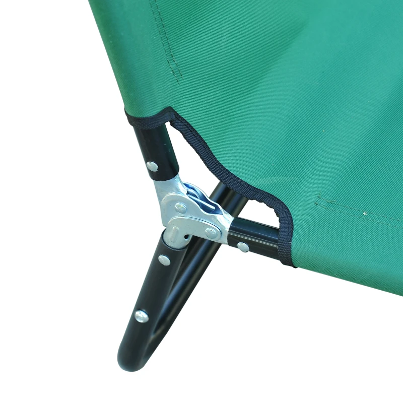 Outsunny Foldable Sun Lounger with 5-Position Adjustable Backrest, Outdoor Portable Recliner Chaise Lounge Chair, Green