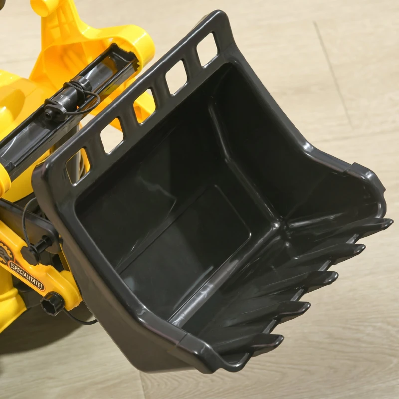 HOMCOM Escavator pentru Copii cu Cupă și Spațiu de Depozitare Ascuns, în PP și ABS, 80x26.5x39 cm, Galben și Negru