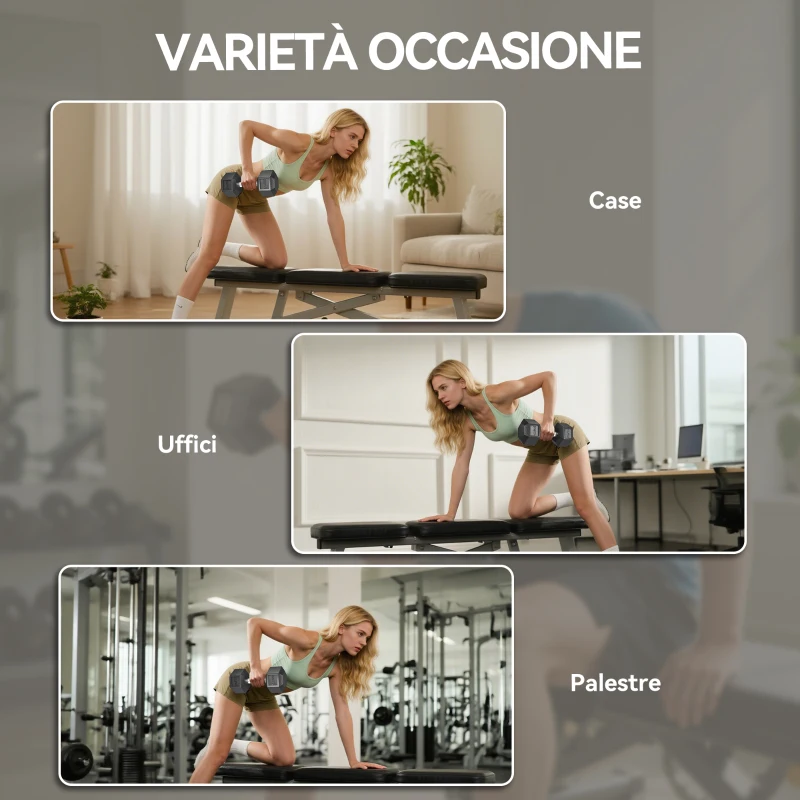 HOMCOM Set di Manubri Palestra da 2x12.5 kg Esagonale, Pesi per Palestra con Impugnatura Zigrinata Antiscivolo, Nero