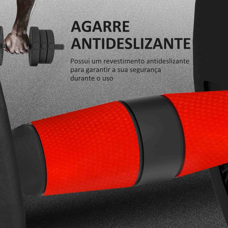 HOMCOM Conjunto de Halteres de 20 kg 2 em 1 com Barras de Conexão e Barra de Extensão Treinamento de Força e Levantamento de Pesos Preto