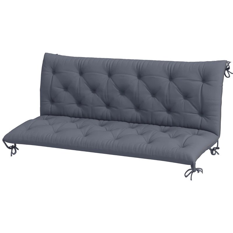 Outsunny Coussin de banc matelas assise dossier pour banc de jardin coussin balancelle canapé 3 places grand confort 150 x 98 x 8 cm gris