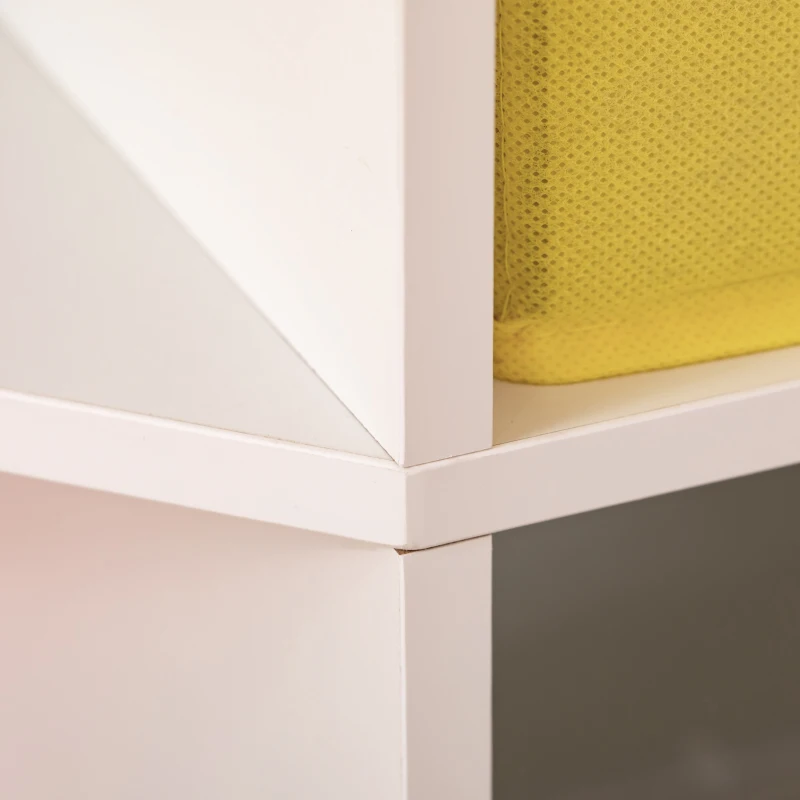 HOMCOM Opbergrek voor Kinderen, 3 Vliesladen, MDF, Kipveilig, Wit