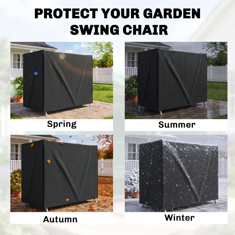 Outsunny 220 x 125cm Three-Seater Swing Chair Protective Cover - Black