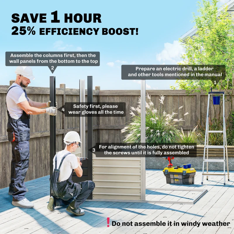 Outsunny 4 x 6ft Galvanised Metal Garden Shed, with Locking Door - Grey
