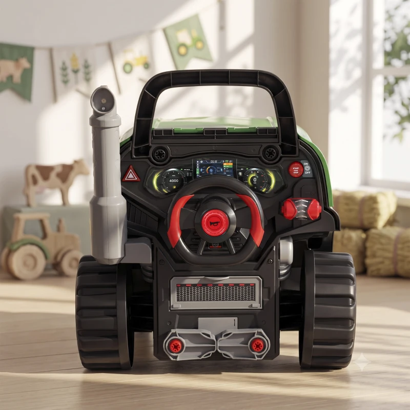AIYAPLAY Juguete de Motor de Camión para Niños con Vapor Luces y Sonidos Juego de Reparación Mecánico 3 a 6 Años Verde